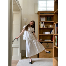 批发甜妹蕾丝拼接下摆系带短袖<b class='q'>衬衫</b><b class='q'>t</b><b class='q'>恤</b>2026夏季新款宽松慵懒感上衣女