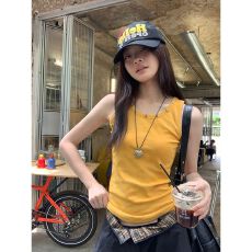 批发260克人棉<b class='q'>莫代尔</b>星星柳钉U领辣妹吊带<b class='q'>背心女</b>修身短款上衣