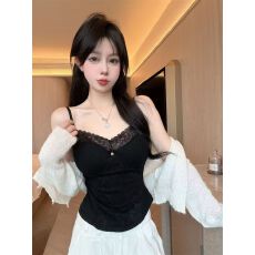 批发带胸垫 小香风蕾丝<b class='q'>吊带</b><b class='q'>背心</b>女夏季纯欲鱼骨抹胸<b class='q'>打底</b>小上衣