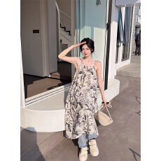 批发复古碎花吊带<b class='q'>连衣裙</b>女夏季2026宽松高级感气质休闲百搭裙子