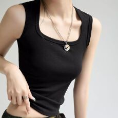 批发螺纹<b class='q'>背心女</b>遮副乳外穿内搭夏季大码显瘦<b class='q'>工字</b>无袖吊带美背上衣