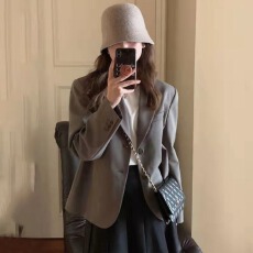 批发韩版小西装外套女小个子<b class='q'>春</b>秋2025新款西服上衣休闲通勤设计感小众