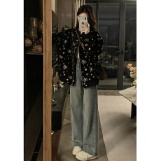 批发新中式<b class='q'>外套</b>女国风复古碎花夹克2025秋季新款小众潮牌情侣装<b class='q'>棒球</b>服