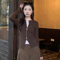 批发人棉咖拼粉复古假两件内搭打底衫t恤女早<b class='q'>秋</b>