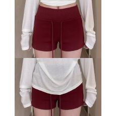 批发美式辣妹<b class='q'>运动</b>休闲短裤子女夏季低腰新款<b class='q'>修身</b>抽绳外穿臀显热裤低腰