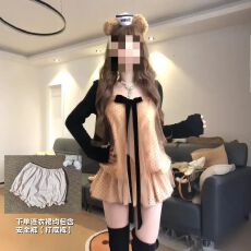 批发大码胖妹妹纯欲风蝴蝶结挂脖波点吊带上衣女开衫2026春季绝美套<b class='q'>装</b>