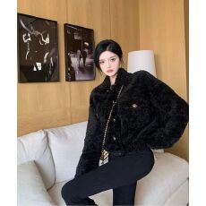 批发2025秋冬新款羊羔毛加厚夹克大衣高级感<b class='q'>短款</b>皮草小香风外套女上衣