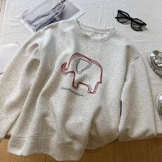 批发官图 实价 华棉复合-薄款/加绒 秋冬装加绒圆领<b class='q'>卫衣</b>女印花<b class='q'>宝宝</b>绒