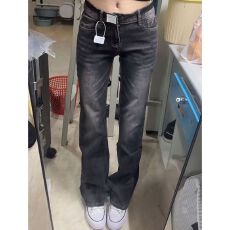 批发中性设计感<b class='q'>韩版</b>窄版直筒牛仔<b class='q'>裤</b>女春秋新款显瘦显高时尚直筒牛仔<b class='q'>裤</b>