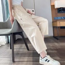 批发大码冰丝速干休闲<b class='q'>运动</b>裤女夏季薄款胖mm高腰宽松显瘦九分哈伦裤子