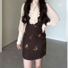 批发美式复古翻领外套女设计感小众2025年新款春秋短款辣妹风宽松夹克