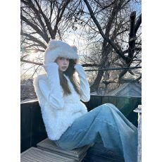 批发小熊耳朵羊羔毛<b class='q'>皮草</b>马甲女连帽毛毛外套小个子<b class='q'>短款</b>环保仿<b class='q'>皮草</b>背心