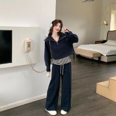 批发三件套韩系chic穿搭休闲运动<b class='q'>卫衣</b><b class='q'>套装</b><b class='q'>女</b>秋独特超火好看减龄阔腿<b class='q'>裤</b>