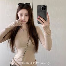 批发miu系蕾丝拼接<b class='q'>长袖</b>打底衫宽松显瘦<b class='q'>女</b>春夏季修身性感辣妹上衣