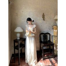 批发法式温柔风套装气质短袖V领白色衬衫上衣女夏季<b class='q'>高腰</b>休闲裤两件套