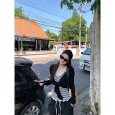 批发韩系甜美蕾丝花边波点背心女春季新款<b class='q'>短款</b><b class='q'>开衫</b>上衣两件套