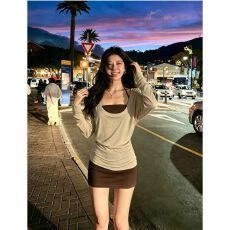 批发罩衫薄纱上衣吊带包臀<b class='q'>连衣裙</b>防晒外搭女初夏独特漂亮辣妹两件套装