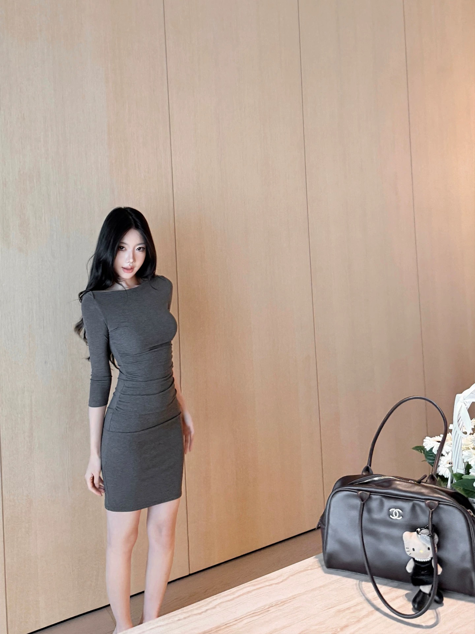 瑞秋裙女秋季新款七分袖连衣裙显瘦 服裝批發女裝批發服飾貨源