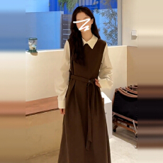 批发法式茶歇长袖衬衫连衣裙子女装春秋季2026<b class='q'>新款</b>学院风教资面试长裙