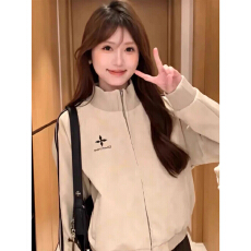 批发<b class='q'>明星</b>同款皮衣外套女2026秋季运动夹克