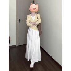 批发早<b class='q'>秋</b>季一整套穿搭韩系氛围感清纯白月光套装温柔风长袖连衣裙子女