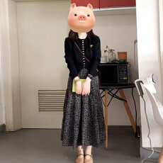 批发甜辣妹黑色针织开衫女早<b class='q'>秋</b>季2026新款设计感蝴蝶结上衣半身裙套装