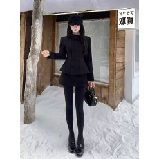 批发赫本风黑色西装连衣裙子<b class='q'>女</b>秋冬季2025新款小个子千金穿搭套装短裙