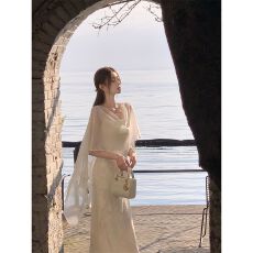 批发新中式国风【白玉兰】温柔气质提花吊带连衣裙女早<b class='q'>春</b>+开衫