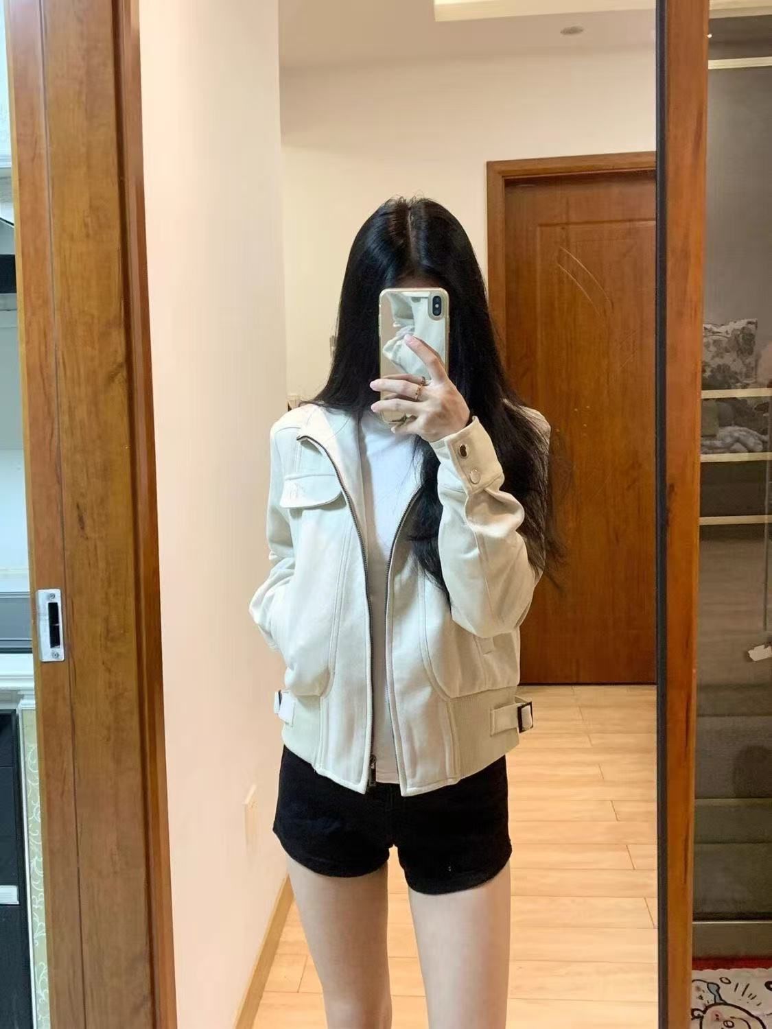 BY37443# 美式复古外套女春新款小个子洋气修身巨好看夹克  服裝批發女裝批發服飾貨源