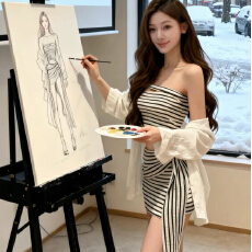 批发辣妹显瘦<b class='q'>时尚</b>套装纯欲风性感抹胸日式少女外穿上衣短裙<b class='q'>时尚</b>套装女