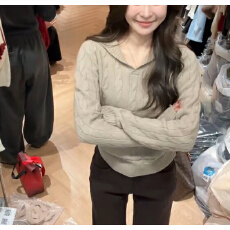 批发秋冬复古韩系气质减龄百搭显瘦上衣裤子<b class='q'>两件套</b>