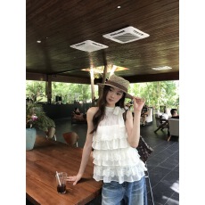 批发红人馆吊带背心女夏外穿2026新款设计感小众蕾丝法式无袖挂脖上衣