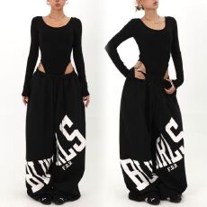 批发【华棉复合】美式高街男女宽松休闲运动长<b class='q'>裤</b><b class='q'>印花</b>秋冬新款阔腿<b class='q'>裤</b>