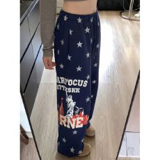 批发【原版质量】城市星星印花直筒<b class='q'>休闲裤</b>男女宽松阔腿设计感抽绳卫裤