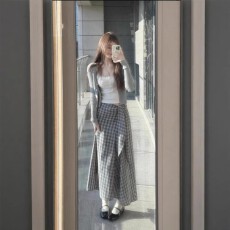 批发原版做法面料不规则<b class='q'>复古</b>格子半身裙夏季遮胯显瘦中长款a字裙子