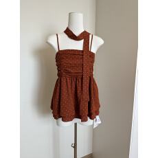 批发夏日绝美波点小吊带背心女2026新款夏外穿小个子无袖露背挂脖上衣