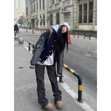 批发2025早秋美式复古棒球服外套女春秋季新款韩系国风小个子情侣夹克
