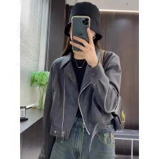 批发欧货翻领短款pu皮外套女2025秋季新款高级感机车炸街小个子皮夹克