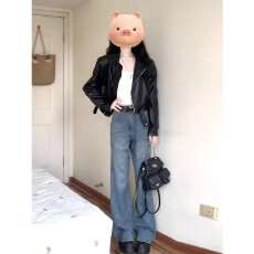 批发黑色皮衣外套女短款小个子2026春<b class='q'>秋</b>季复古机车服港风气质pu皮夹克