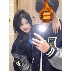 批发棒球服男女冬季加棉加厚潮牌拼接刺绣国潮高街hiphop情侣夹克外套