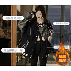 批发美式加棉加厚棒球服外套男女装2025冬季新款超火情侣夹克棉服