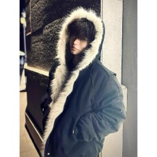 cleanfit座山雕毛领棉服男款秋冬季美式连帽棉衣夹克加绒加厚外套