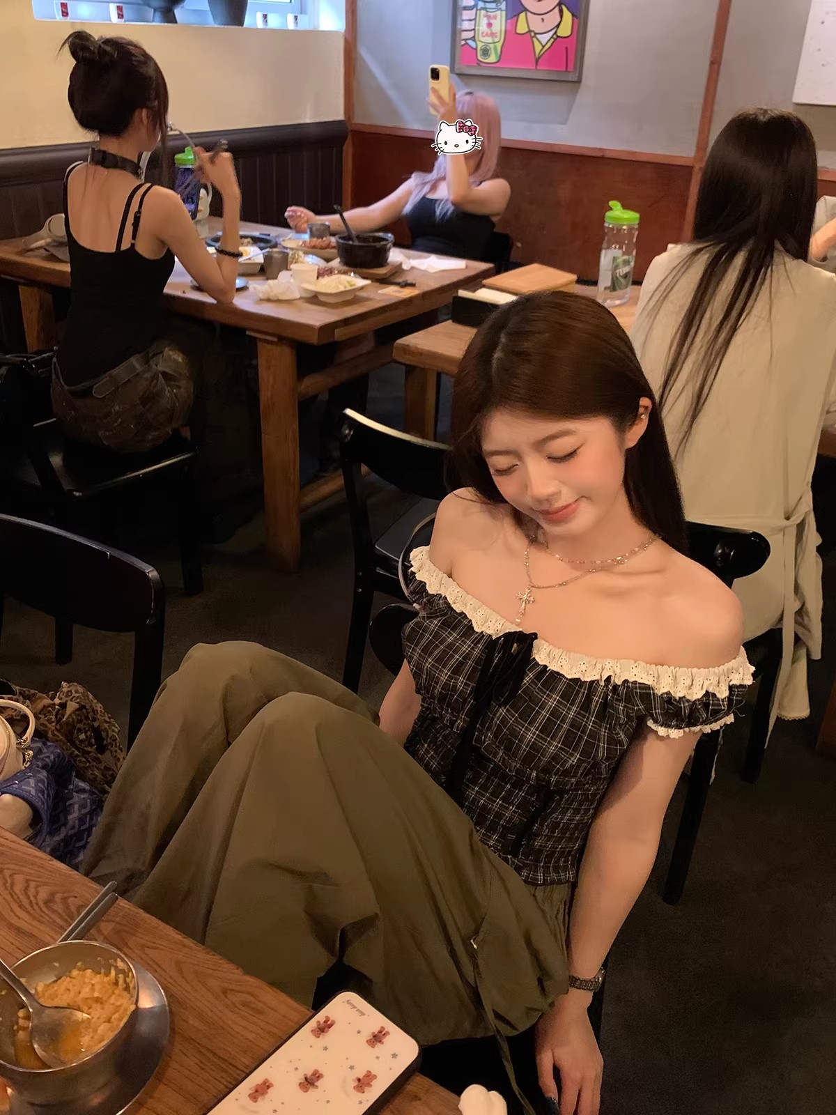 2026 여름 새로운 여덟 우유 같은 단락 주름 패치워크 민소매 캐미솔 둘 착용 맨위