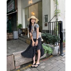 批发法式不规则碎花半身裙女夏季新款学生韩版百搭显瘦高腰a字长裙子