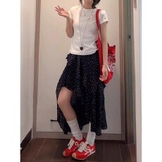 批发法式设计感不规则碎花半身裙女2026夏季中长款松紧腰百搭a字裙