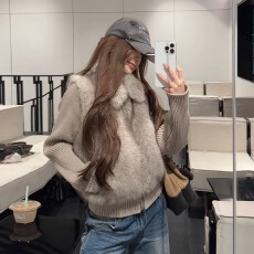 批发高品质2026<b class='q'>冬</b>新款年轻时尚环保皮草毛毛外套女短款小个子