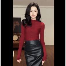 批发实价大码圆领麻花修身长袖针织衫秋冬新款百搭显瘦上衣