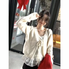 批发实价大码圣诞红针织开衫显瘦百搭上衣