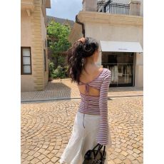 批发高级感露背长袖内搭上衣女<b class='q'>打底衫</b>