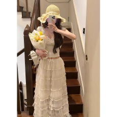 批发韩国<b class='q'>东大门</b>2026年韩系甜美减龄网纱蛋糕裙百搭半身裙十短袖上衣